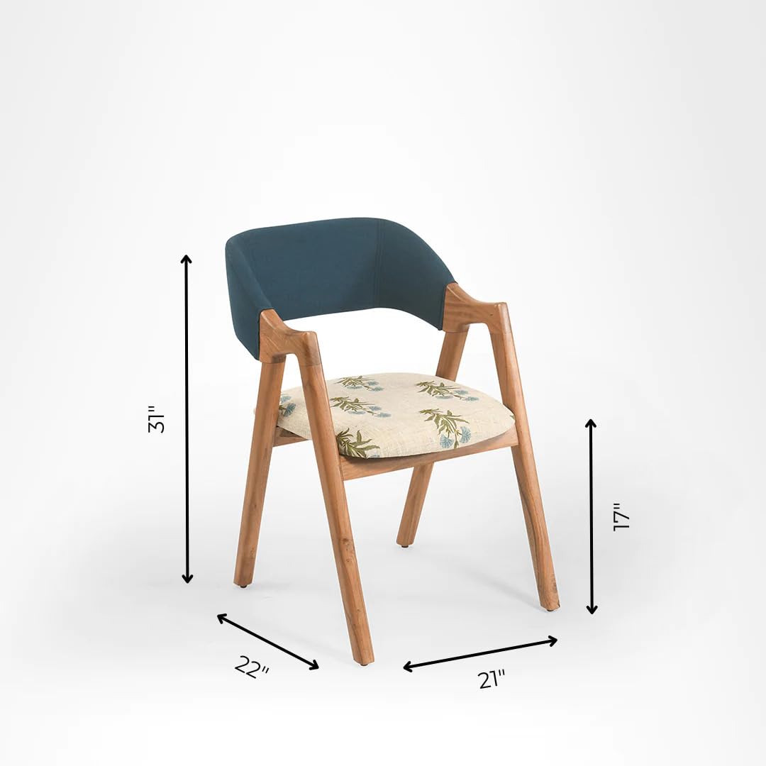 Pablo chair with acacia and upholestry