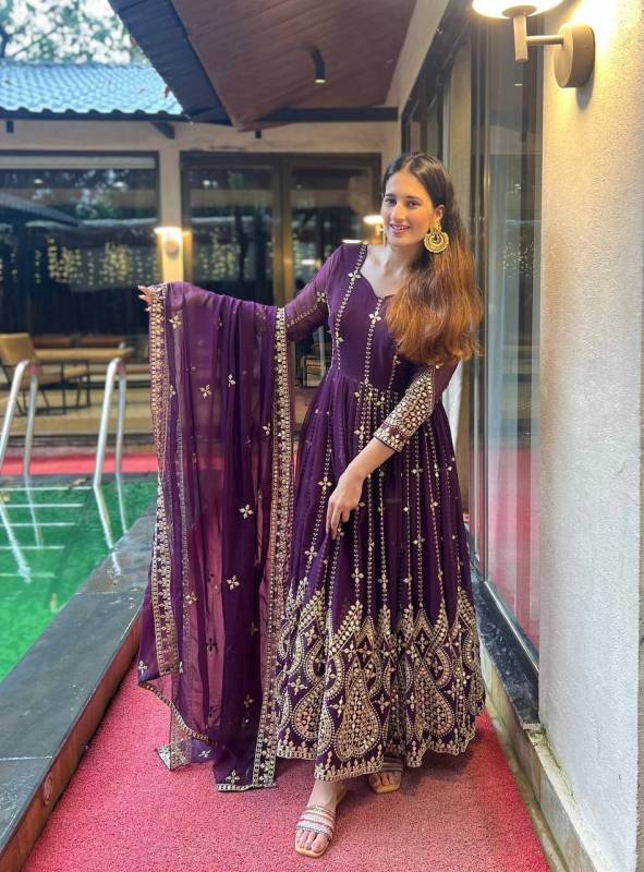 Anarkali Type Gown With Dupatta