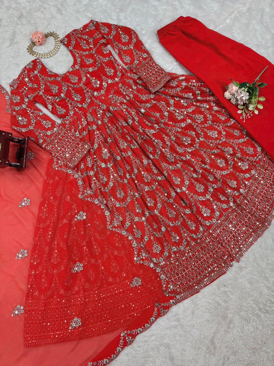 Exquisite Top, Pant, and Dupatta set
