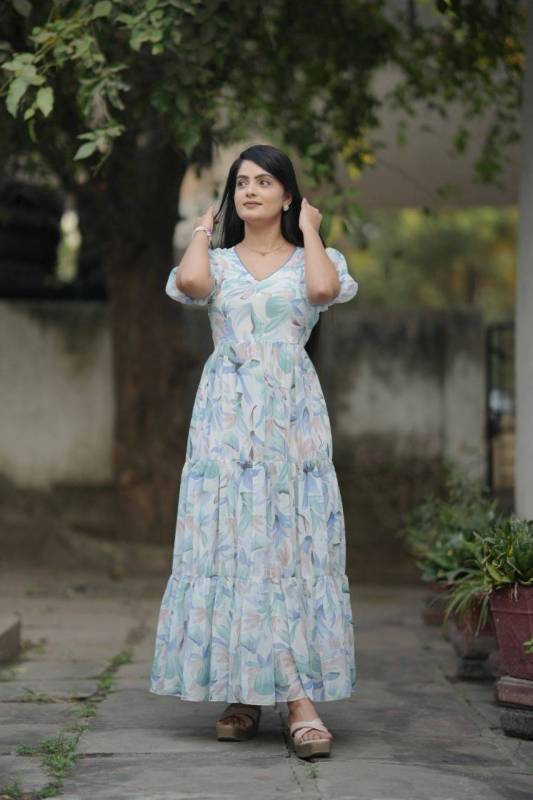 Georgette long maxi dress