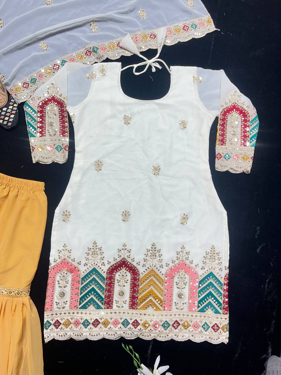 Faux Georgette top and Sharara Palazzo