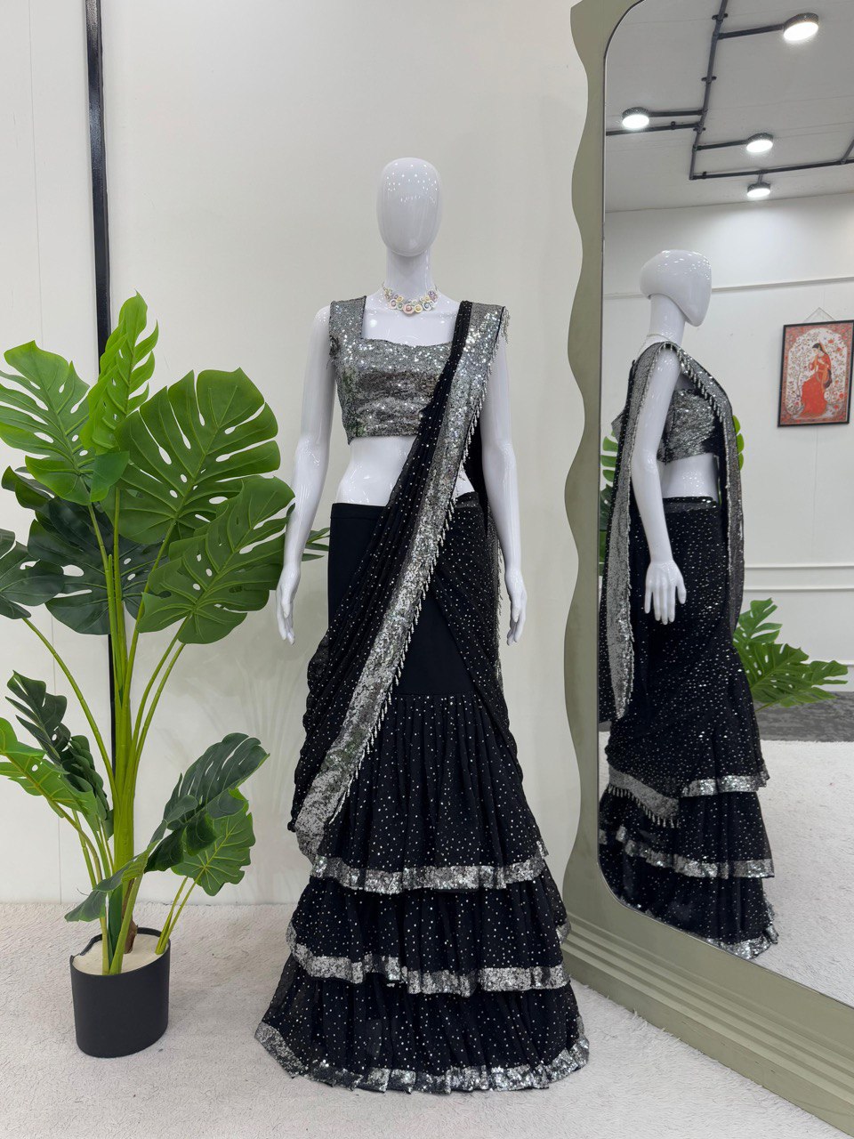 Faux Georgette Lehenga Saree