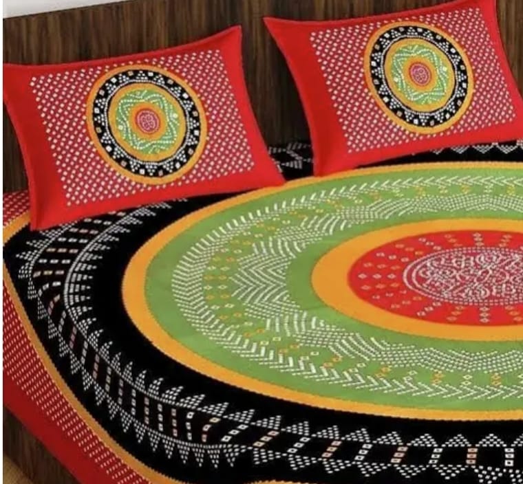 King size japuri Bedsheet with pillow covers