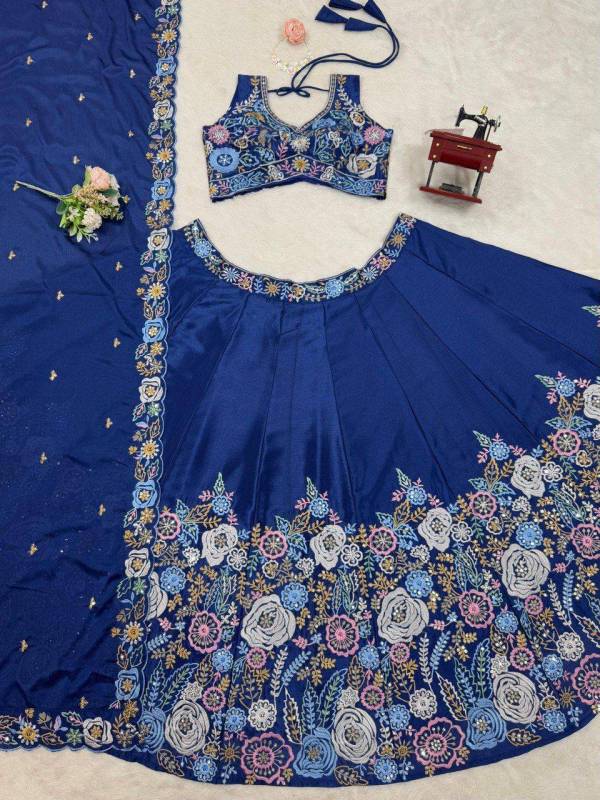 Heavy Chinon Silk sequence Work Embroidery Lehenga Choli Set