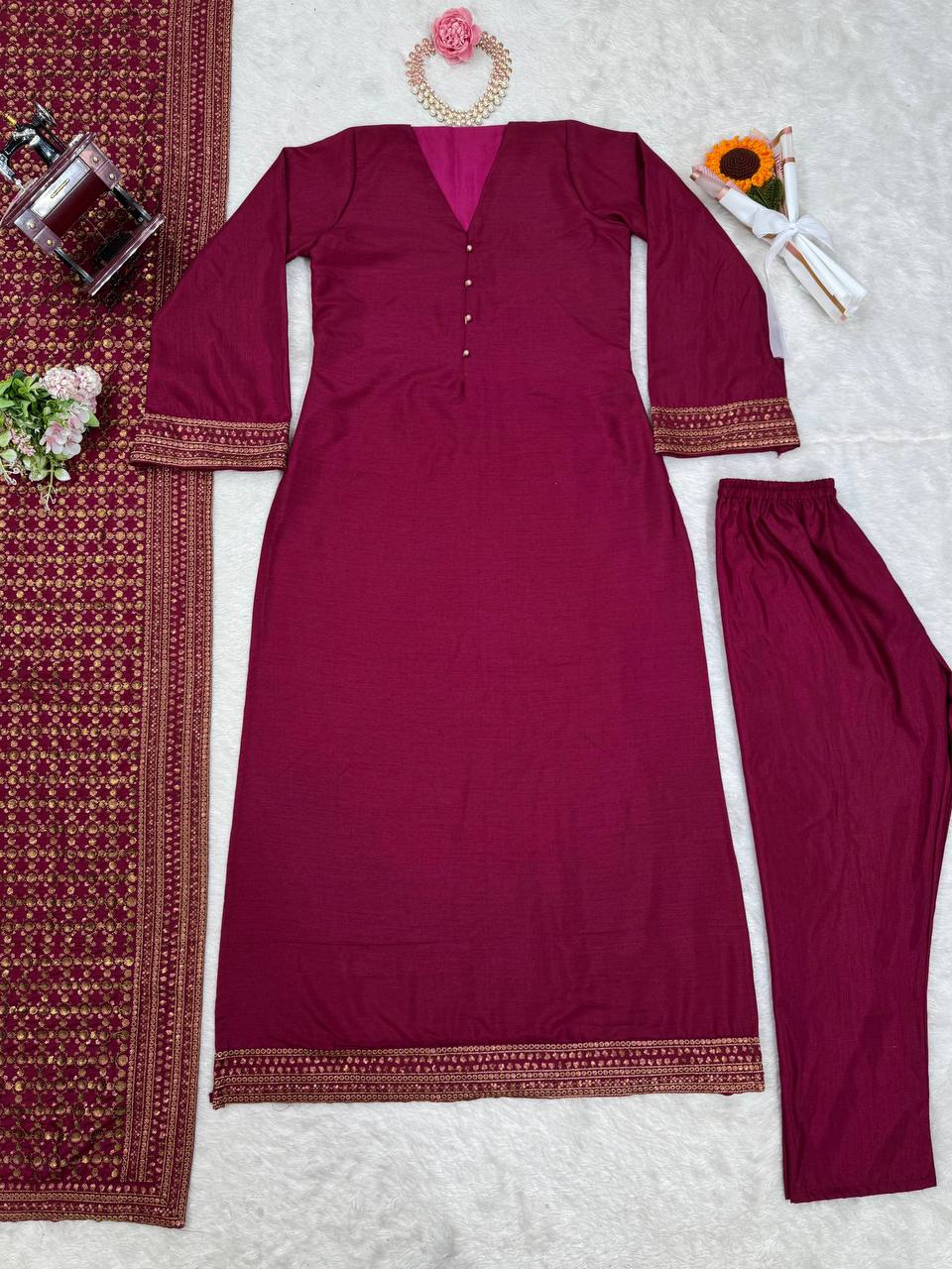 Monsoon Silktop pent and dupatta