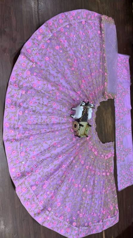 Soft Butterfly Net Sequins Embroidered Work Lehenga Choli set