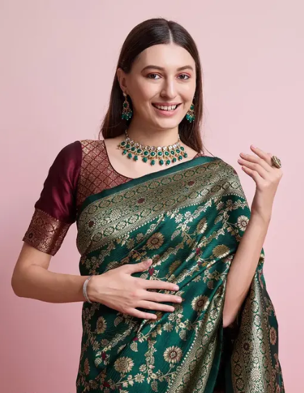 Rich look banarasi silk saree